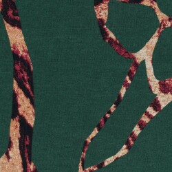 Polyester Viskose abstraktes Leogeflecht - dunkelgrün