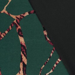 Polyester Viskose abstraktes Leogeflecht - dunkelgrün