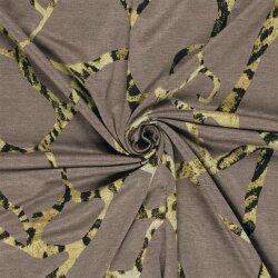 Polyester Viskose abstraktes Leogeflecht - taupe