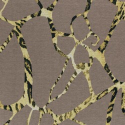 Polyester Viskose abstraktes Leogeflecht - taupe