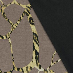 Polyester Viskose abstraktes Leogeflecht - taupe
