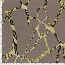 Polyester Viskose abstraktes Leogeflecht - taupe