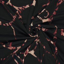 Polyester Viskose abstraktes Leogeflecht - schwarz