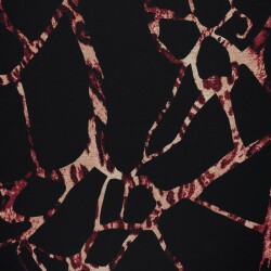 Polyester Viskose abstraktes Leogeflecht - schwarz