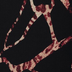 Polyester Viskose abstraktes Leogeflecht - schwarz