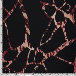 Polyester Viskose abstraktes Leogeflecht - schwarz