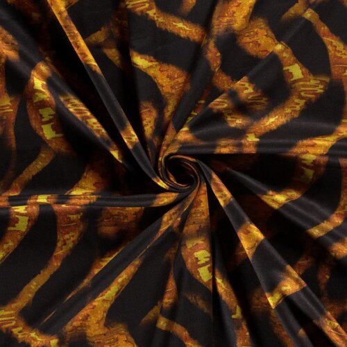 Polyester Viskose Leostreifen - ockergelb