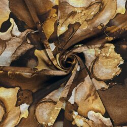 Polyester Viskose abstraktes Aquarellmuster - ocker