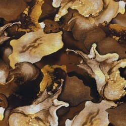 Polyester Viskose abstraktes Aquarellmuster - ocker