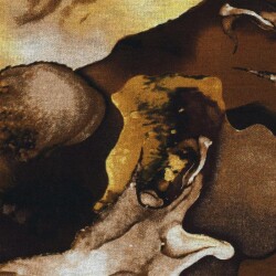 Polyester Viskose abstraktes Aquarellmuster - ocker