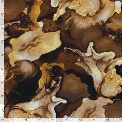 Polyester Viskose abstraktes Aquarellmuster - ocker