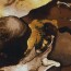 Polyester Viskose abstraktes Aquarellmuster - ocker
