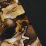 Polyester Viskose abstraktes Aquarellmuster - ocker