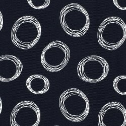 Viskose Nylon Jersey Köper Kringel - dunkelblau/weiß