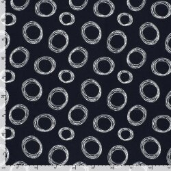 Viskose Nylon Jersey Köper Kringel - dunkelblau/weiß