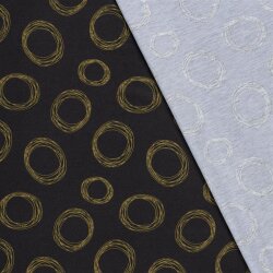 Viskose Nylon Jersey Köper Kringel - dunkelgrau/gelb