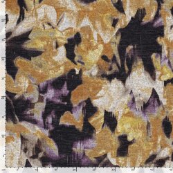 Polyester Viskose Jersey Gebürstet Blüten - lila