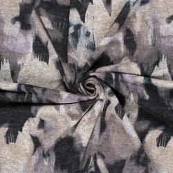 Polyester Viskose Jersey Gebürstet Blüten -...