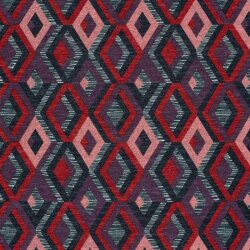 Polyester Viskose Jersey Gebürstet Rauten - dunkelblau