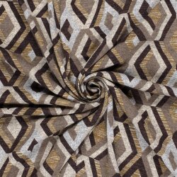 Polyester Viskose Jersey Gebürstet Rauten - braun