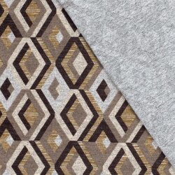Polyester Viskose Jersey Gebürstet Rauten - braun