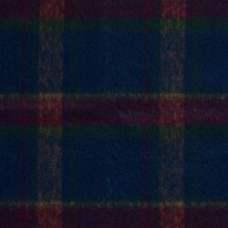 Woll Polyesterstoff Jacquard Karomuster - dunkelblau