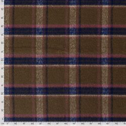 Woll Polyesterstoff Jacquard Karomuster - kamel