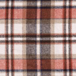 Polyesterstoff Gebürstet Jacquard Karo- creme/ziegelrot