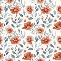 French Terry Digital Organic Blumenwiese - wollweiss