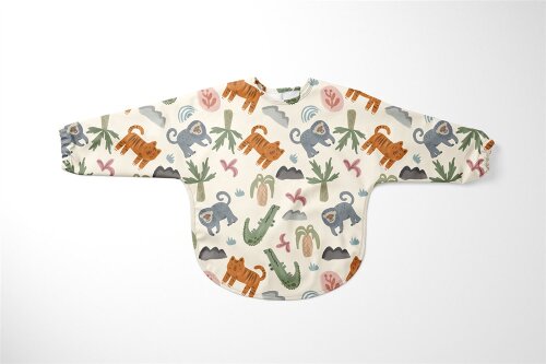 Regenjackenstoff leicht grosse Safaritiere - creme