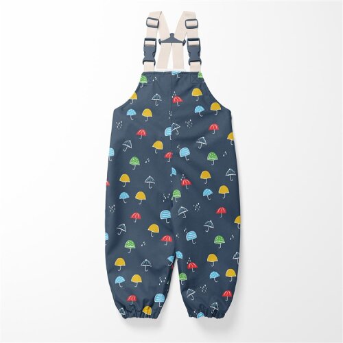 Regenjackenstoff leicht bunte Regenschirme - dunkelblau