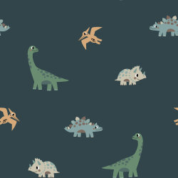 Regenjackenstoff leicht Babydinos - dunkel schattenblau