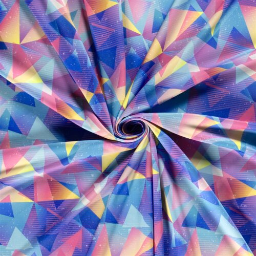 Funktionsjersey Sportswear Digital bunte Dreiecke - blau
