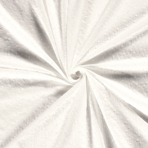 Baumwollvoile Bestickt Blumen - creme