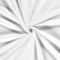 Baumwollvoile Bestickt Blumenkreise - weiss