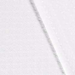 Baumwollvoile Bestickt Blumenkreise - weiss