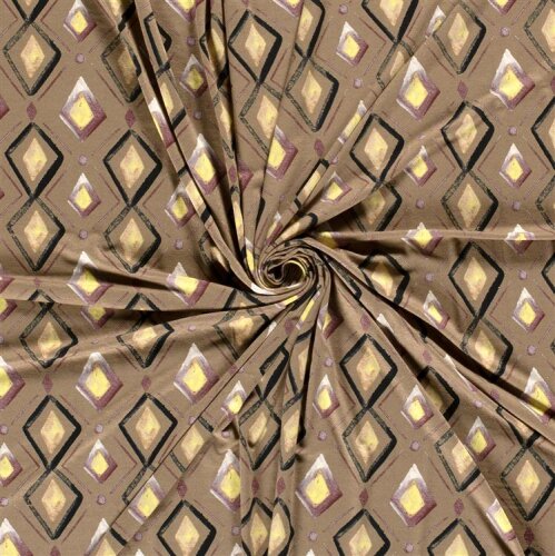 Viskose Jersey Rautenkette - beige