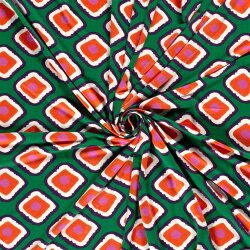 Viskose Jersey bunte Diamanten - grün