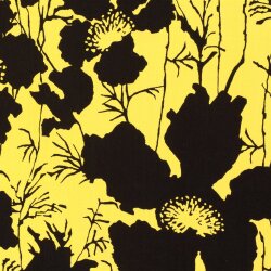 Bambus Popeline Blumenschatten - senfgelb