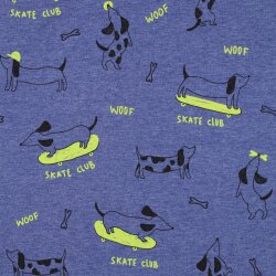 Baumwolljersey Skateboard - kobaltblau meliert