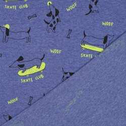 Baumwolljersey Skateboard - kobaltblau meliert