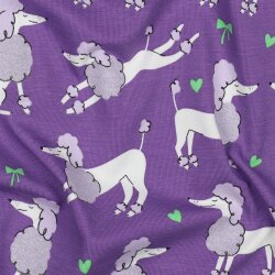 Baumwolljersey Glitzer Pudel - lavendel