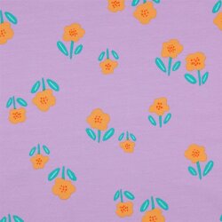 French Terry Blumen - lavendel