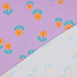 French Terry Blumen - lavendel