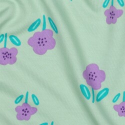 French Terry Blumen - mint