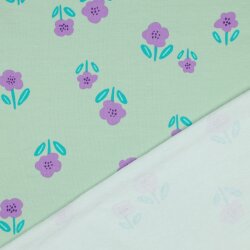 French Terry Blumen - mint