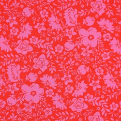 Baumwolljersey Blumen - rot