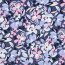 French Terry Blumen - blau  / PINK