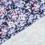 French Terry Blumen - blau  / PINK