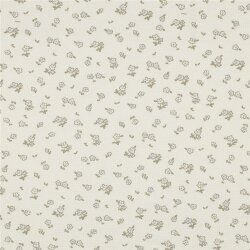 Waffeljersey Blumen - creme